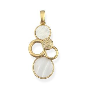 Lia Sophia Effervescent Mother of Pearl & Opal Crystal Pendant NWOT